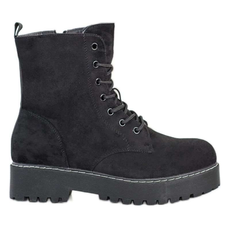 SHELOVET Wildleder-Trapper auf der Plattform schwarz