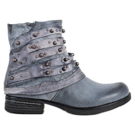 Queentina Bequeme Stiefel mit Dekorationen grau