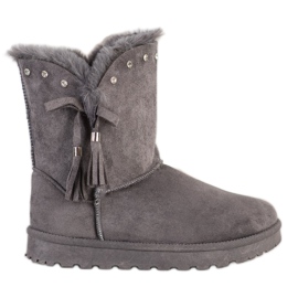 SHELOVET Mukluki grau mit Zirkonia