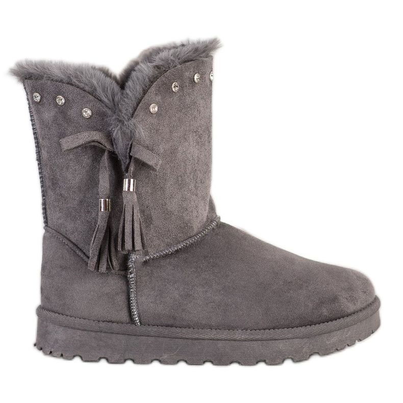 SHELOVET Mukluki grau mit Zirkonia