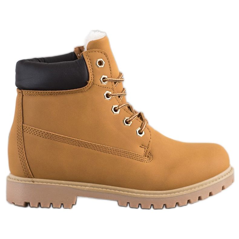 SHELOVET Warme Wanderschuhe mit Öko-Leder braun