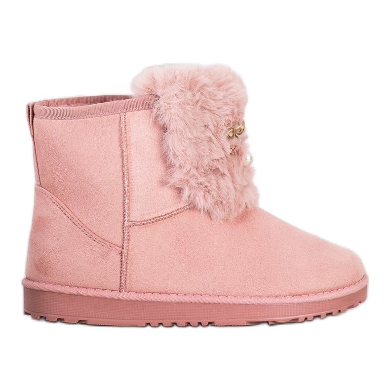 Queentina Warmes Mukluki mit Ornament rosa