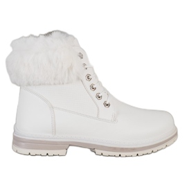 SHELOVET Weiße Trapper mit Fell