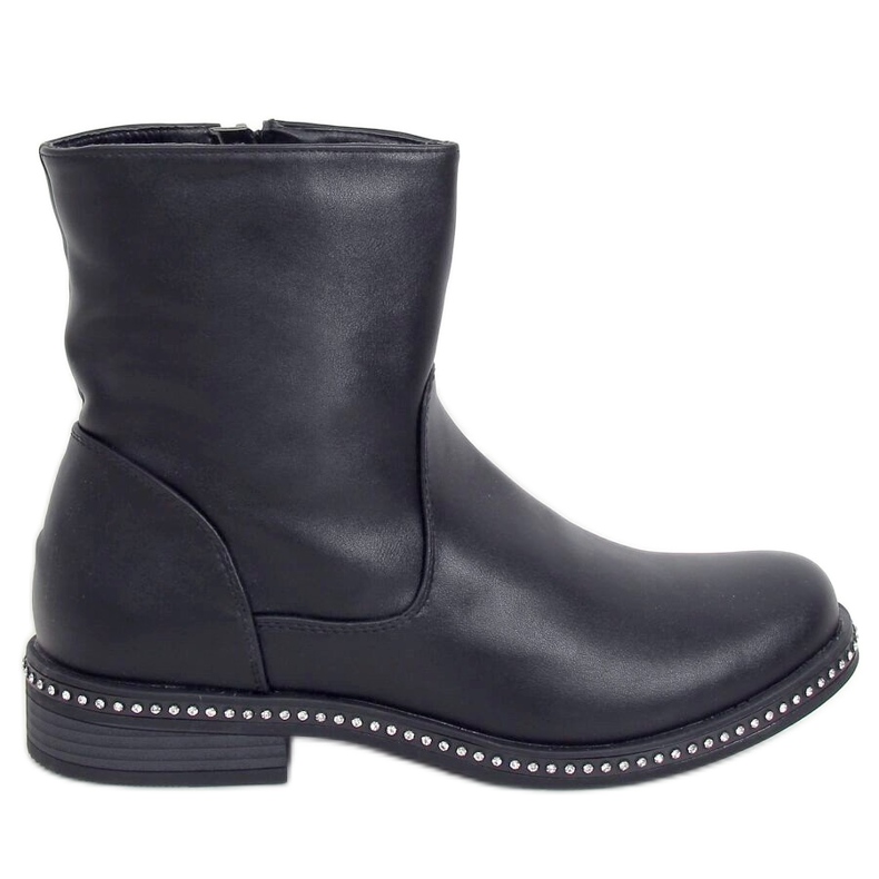 Schwarze schwarze Damenstiefel 1268J24 Schwarz