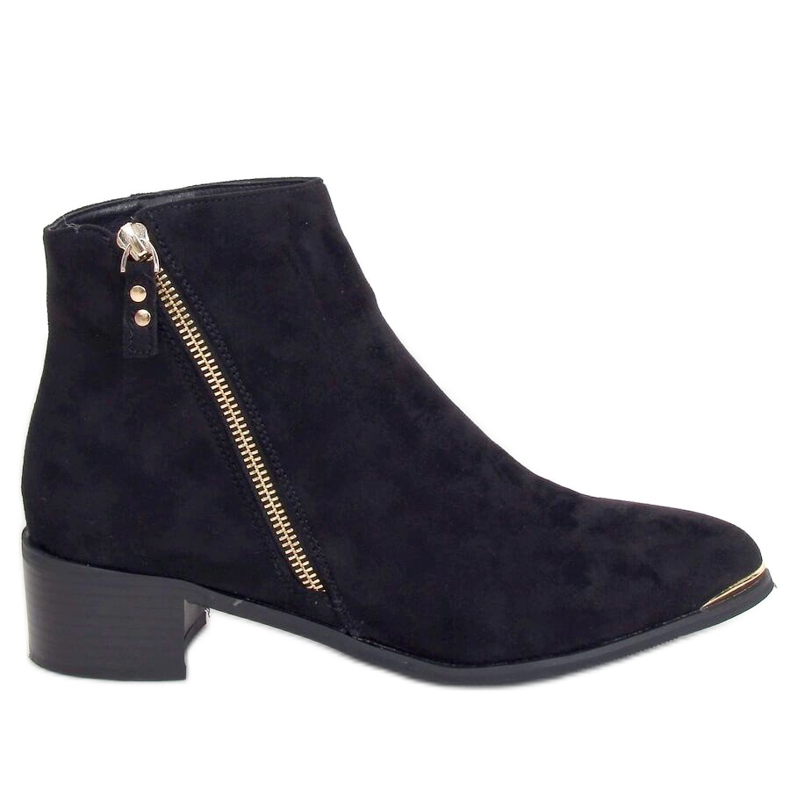 Stiefel Mandel Schwarz Wildleder Zehenkappe 88168-1 Schwarz