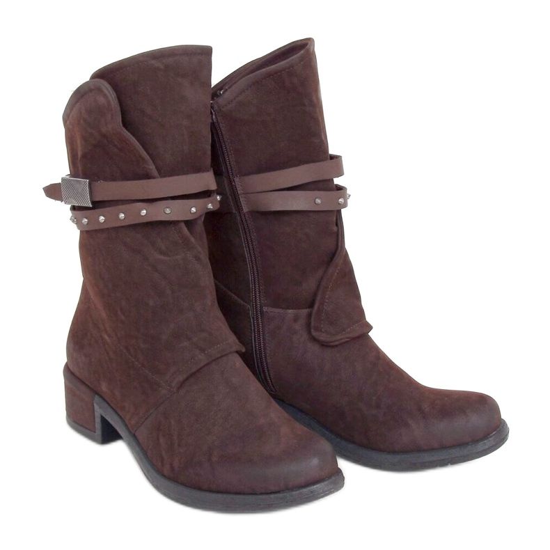 Braun ST-05P Braune Militärstiefel für Damen