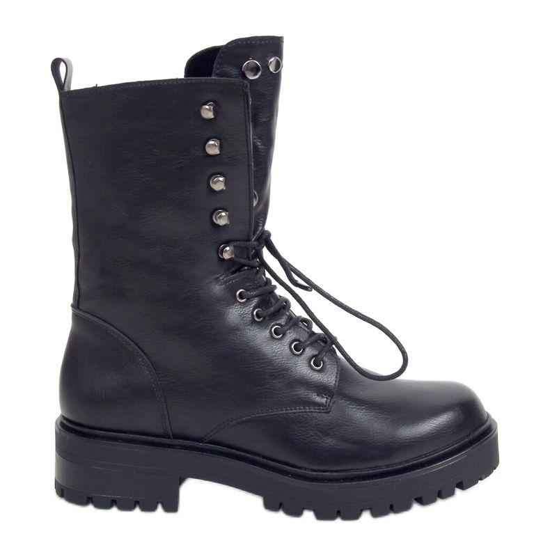 Schwarze Militär-Schnürstiefel NC1092 Schwarz