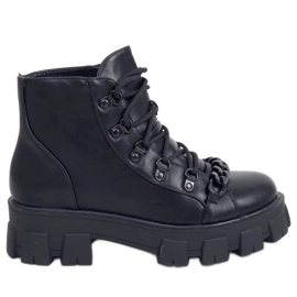 Schwarze Stiefel mit hohen Sohlen NC1106 Black