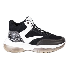 SHELOVET Lässige Sneakers weiß schwarz grau