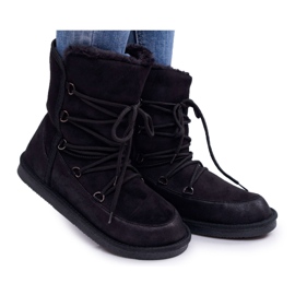 HAN Damen Schneestiefel mit Fell Schwarz Ilana