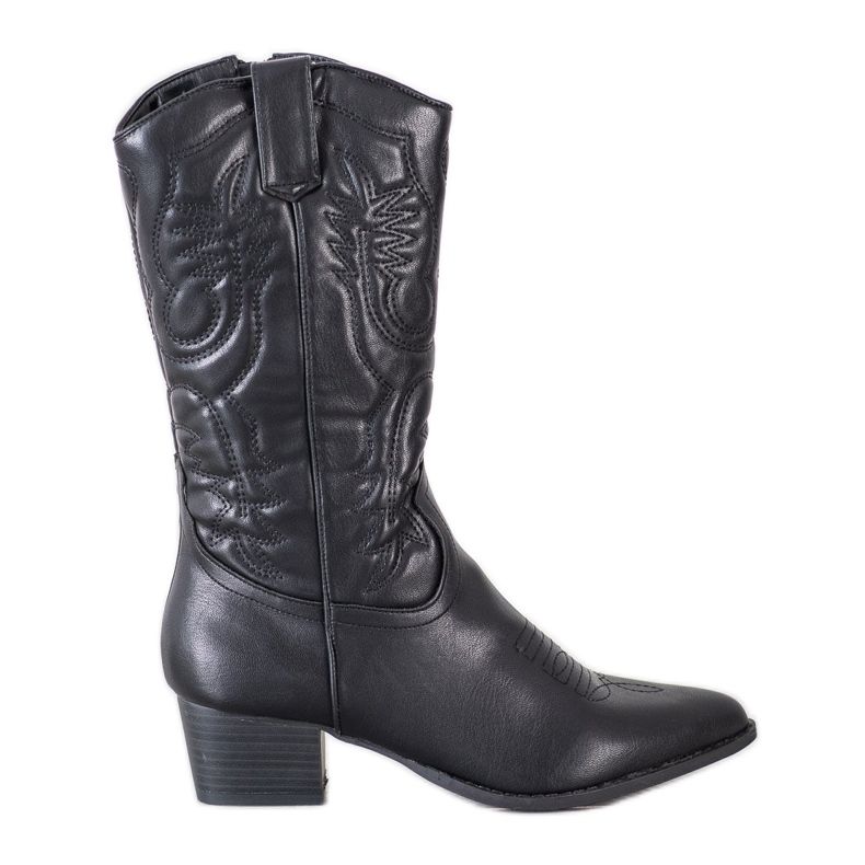 SHELOVET Cowboystiefel mit Muster schwarz