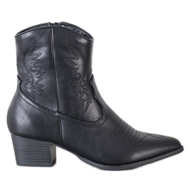 SHELOVET Cowboystiefel mit Muster schwarz