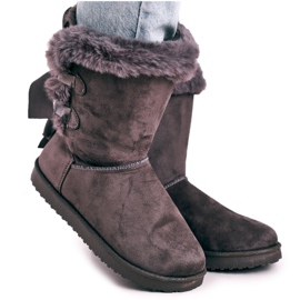 Damen-Schneestiefel mit Fell gefüttert mit Fell Grey Kaylee grau