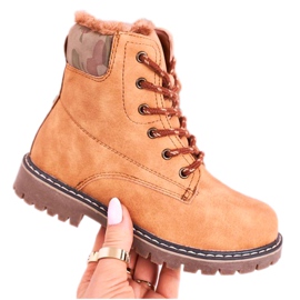 Apawwa Kinderstiefel Trappers Warmed With Fur Camel London beige braun