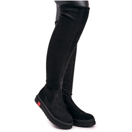 Hohe Stiefel für Damen Wildleder Schwarz Gracelyn