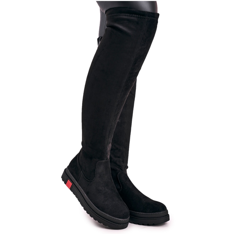 Hohe Stiefel für Damen Wildleder Schwarz Gracelyn