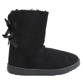 Schneeschuhe mit schwarzen Schleifen B195-1 Schwarz
