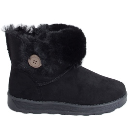 Schneeschuhe mit Knopf schwarz 258 Schwarz