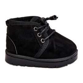 Schnürstiefel für Kinder mit Pelz Black Hunter schwarz