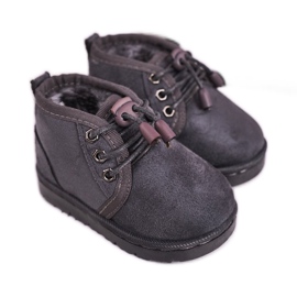 Schnürstiefel für Kinder mit pelzgrauem Jäger
