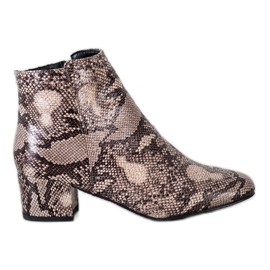 SHELOVET Stiefel mit Schlangenprint beige braun