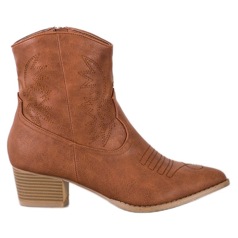SHELOVET Cowboystiefel mit Muster braun