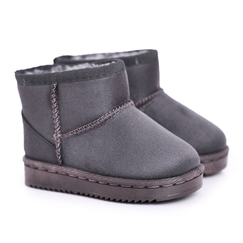 Warme Kinder-Jugend-Schneestiefel Grey Gooby grau