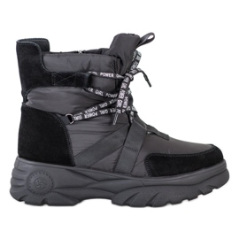 SHELOVET Warme Sport-Schneestiefel schwarz