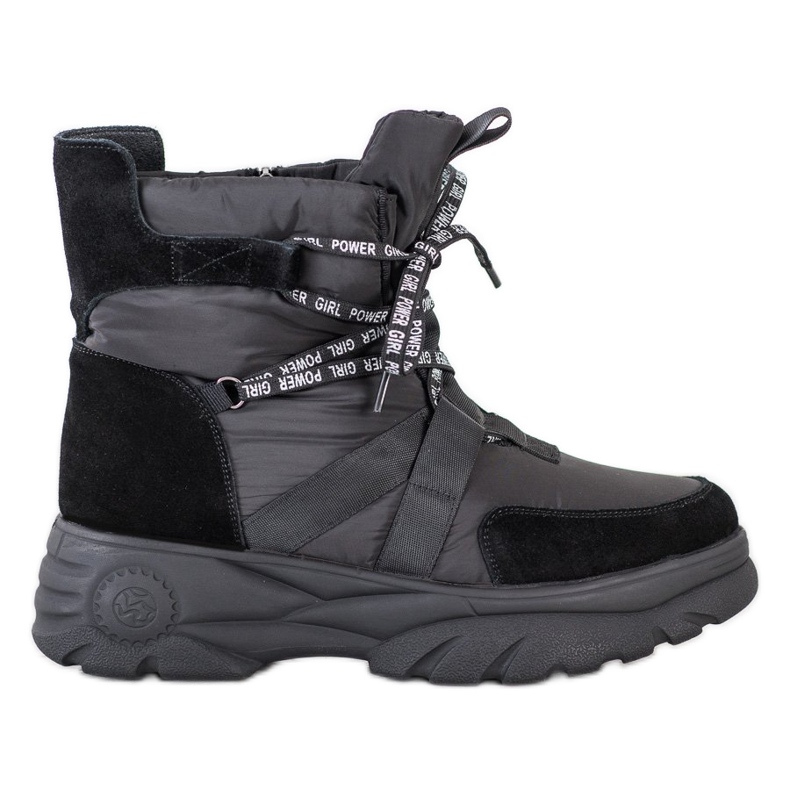 SHELOVET Warme Sport-Schneestiefel schwarz
