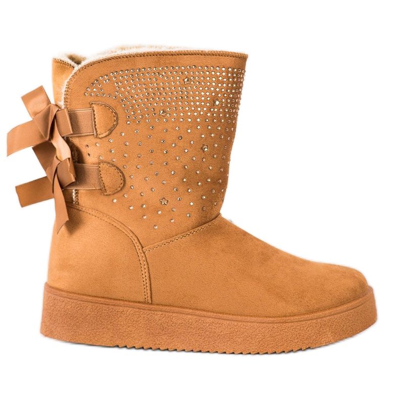 Small Swan Mukluki mit Kristallen braun