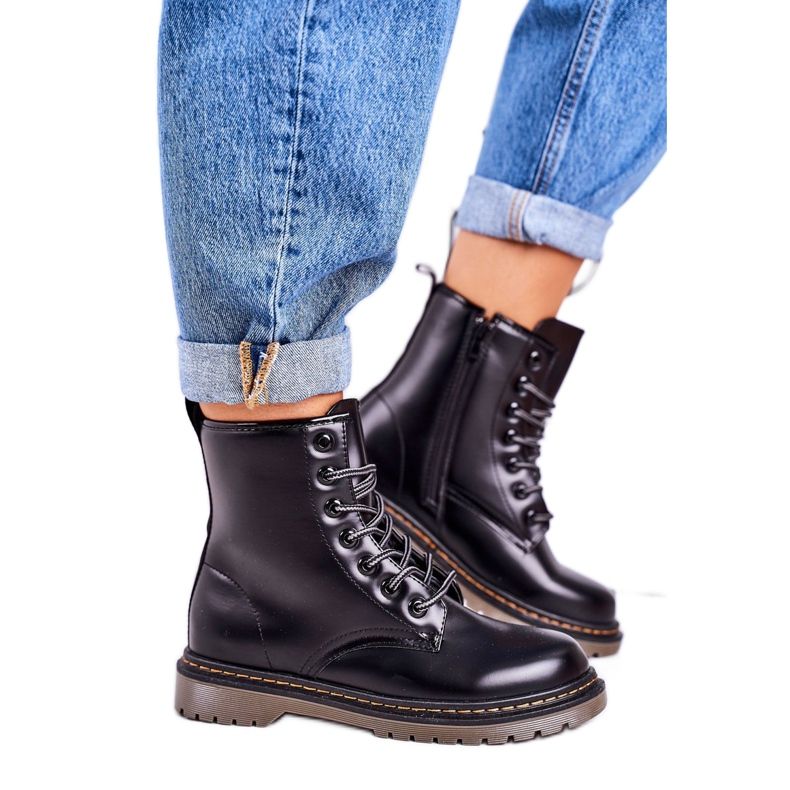 Warme Stiefel Damen Matt Black Thunder schwarz