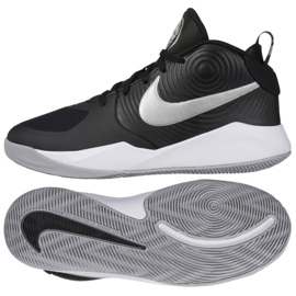 Nike Team Hustle D 9 (GS) Jr AQ4224 001 Basketballschuh weiß, weiß, schwarz schwarz