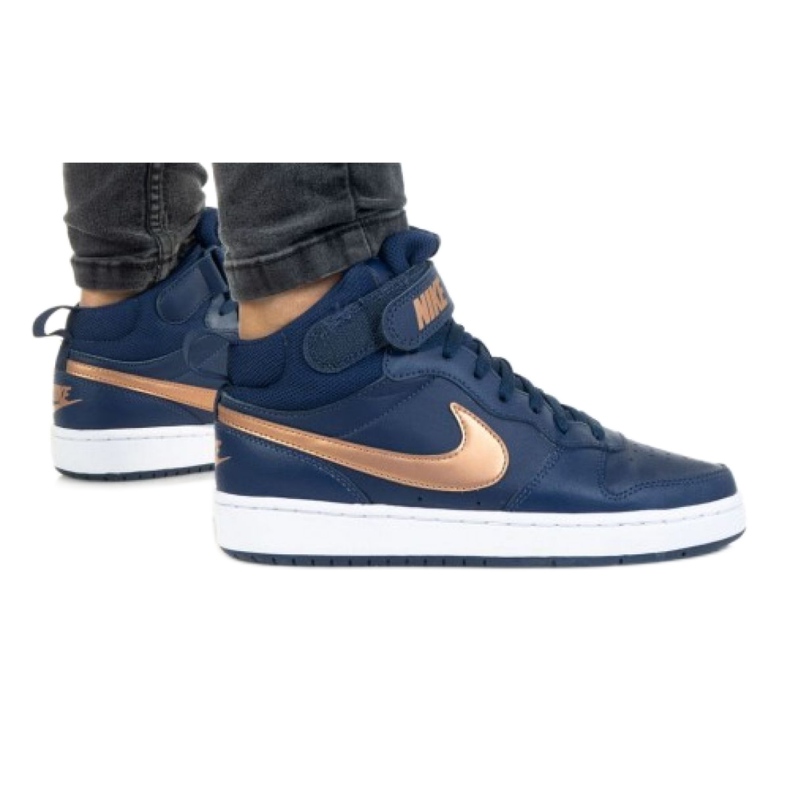 Nike Court Borough Mid 2 Jr CD7782-400 Schuhe schwarz navy blau