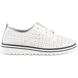 Goodin Durchbrochene Lederschuhe weiß