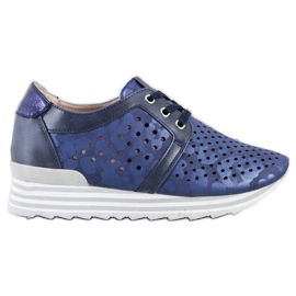 Aclys Durchbrochene Turnschuhe marineblau blau
