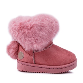 FRROCK Kinder-Schneestiefel mit Fell Pink Kiks rosa