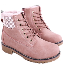 Apawwa Kinderstiefel Trappers mit Fell isoliert Pink Forest rosa