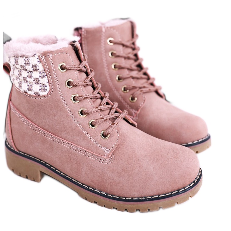 Apawwa Kinderstiefel Trappers mit Fell isoliert Pink Forest rosa