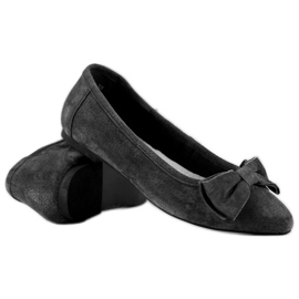 Filippo Ballerinas aus Leder mit Schleife schwarz