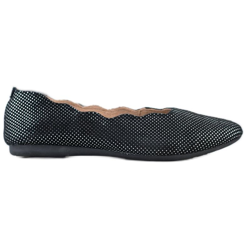 Filippo Elegante Lederballerinas schwarz