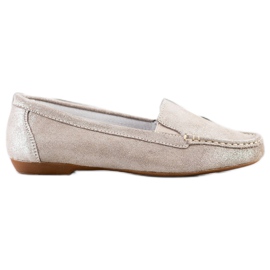 Filippo Loafer aus glänzendem Leder beige