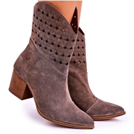 Nicole Cowboystiefel für Damen mit Absatz Wildleder Braun Emily