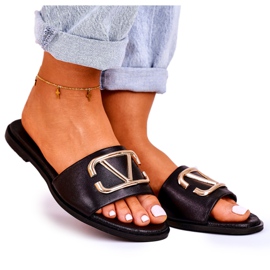 Nicole Klassische Lederhausschuhe für Damen Schwarz Evie