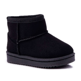 BUGO Warme schwarze Kinder-Jugend-Schneestiefel Gooby