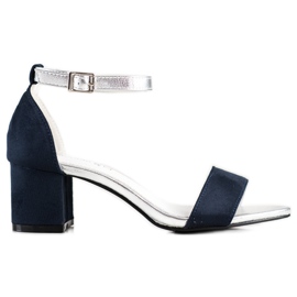 Goodin Elegante Sandalen an einer Bar navy blau silber-