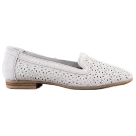 Filippo Leder Herren mit Cubic Zirkonia grau