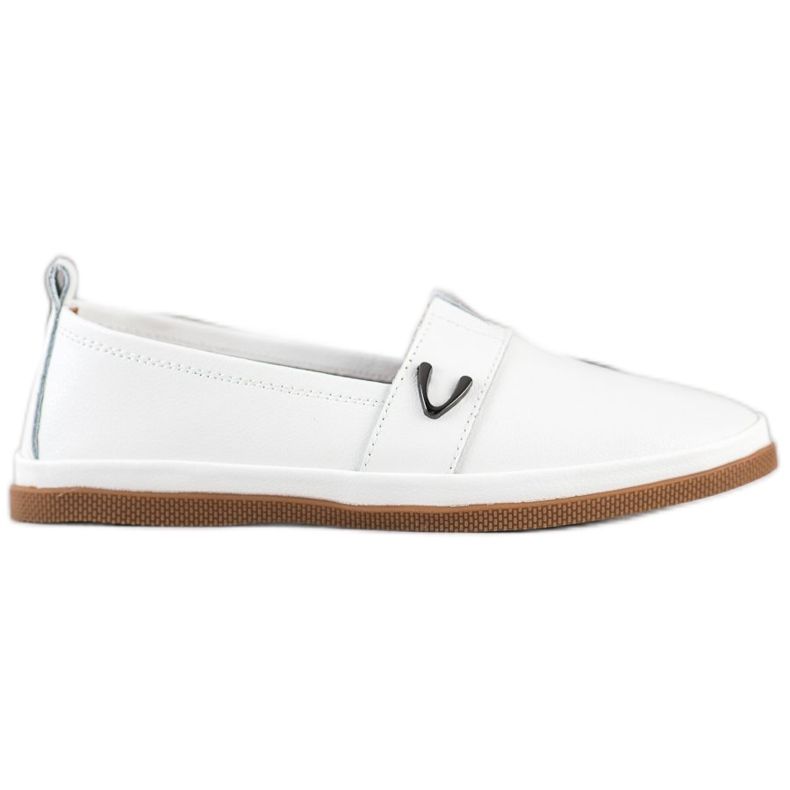 VINCEZA Leder Slipper weiß