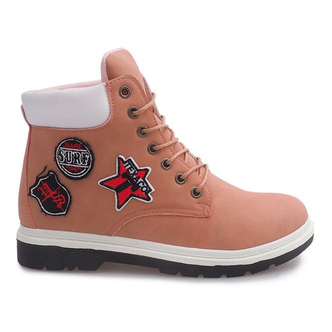 Isolierte Timber Stiefel SJ1679-6 Rosa weiß