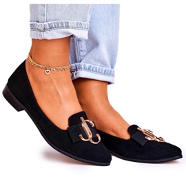 Nicole Damen Wildleder Loafer Schwarz Mary-Jane Ballerinas
