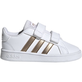 Adidas Grand Court I weiß-goldene Kinderschuhe EF0116